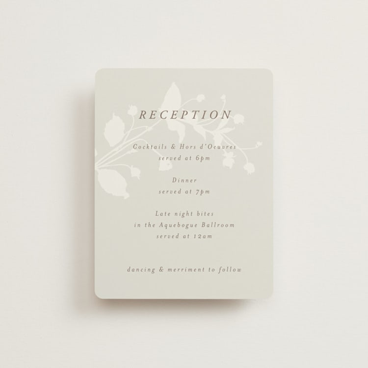 "Autumnal" - Reception Cards in Fawn by AK Graphics - Front