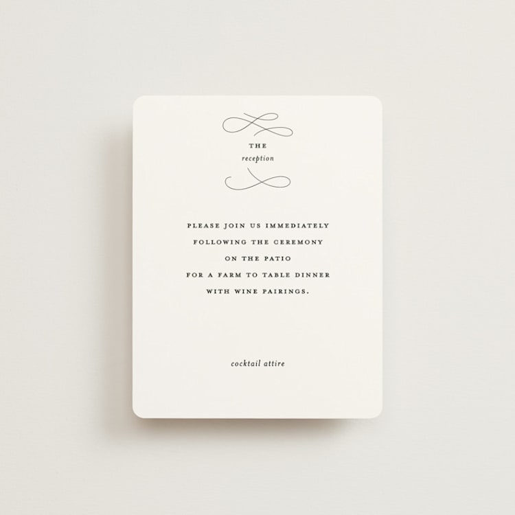 "Beyond Words" - Reception Cards in Snow by Kimberly FitzSimons - Front