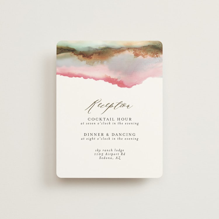 "Sedona" - Reception Cards in Desert Sands by Itsy Belle Studio - Front