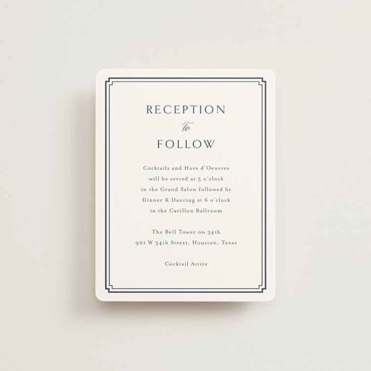 "Ariah" - Reception Cards in French Blue by Jennifer Postorino - Front