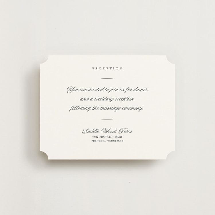 "Together Always" - Reception Cards in Chiffon by Eric Clegg - Front