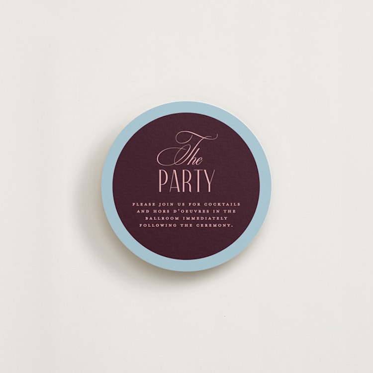 "sophisticate" - Reception Cards in Plum by Owl and Toad - Front