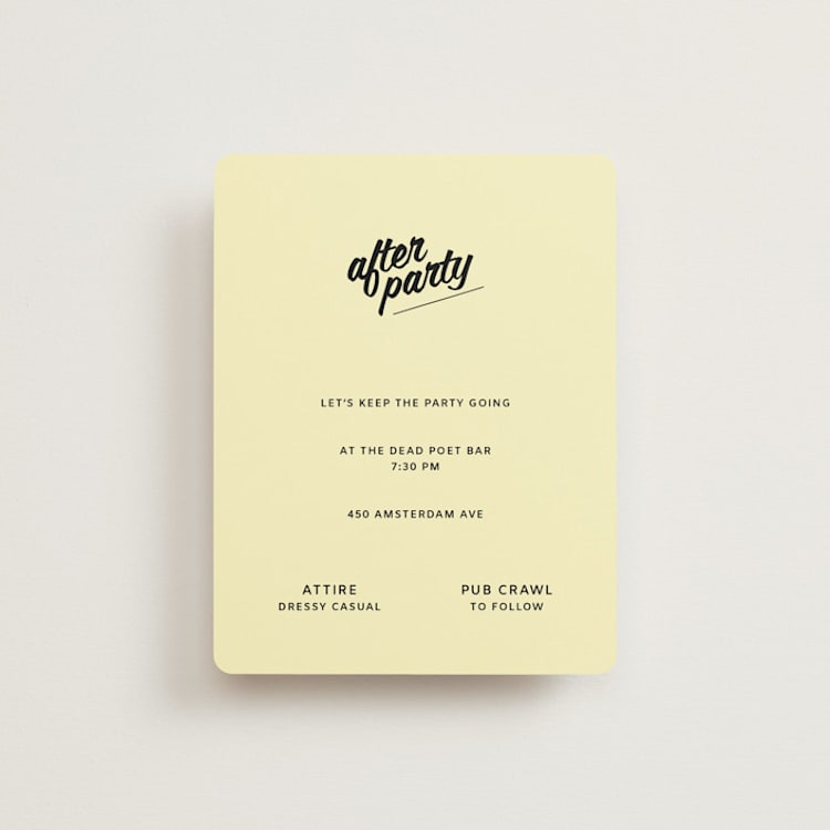 "Courthouse" - Reception Cards in Butter by Studio Suku - Front