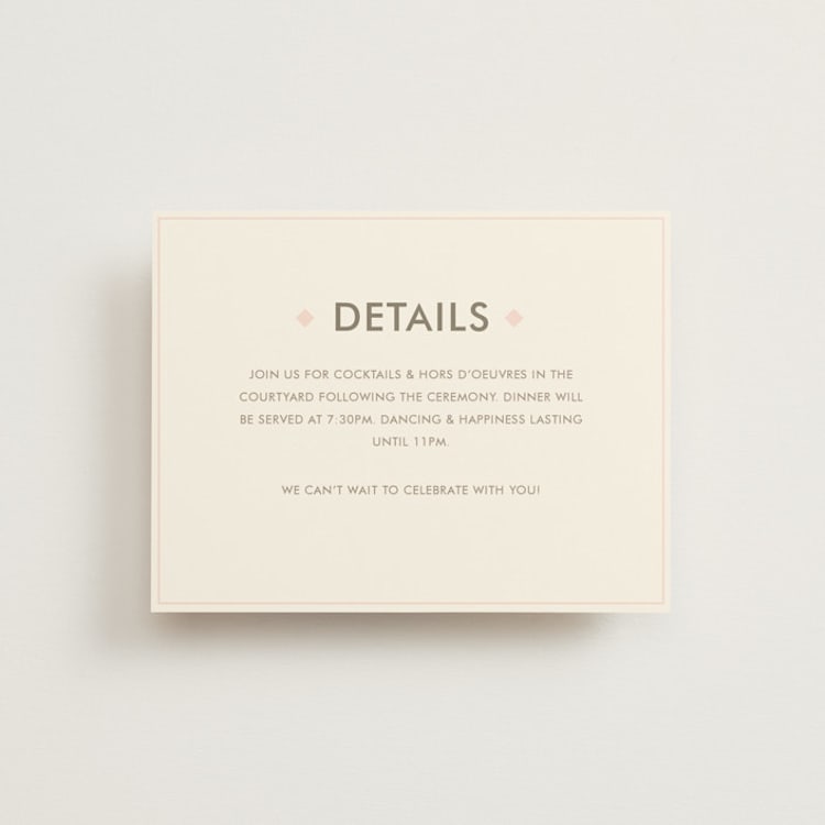 "Modern Barn Wood" - Reception Cards in Rose by Hanna M - Front