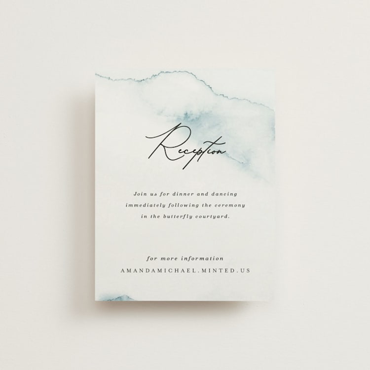 "Ocean Vibes" - Reception Cards in Sky by Marina Onoprienko - Front