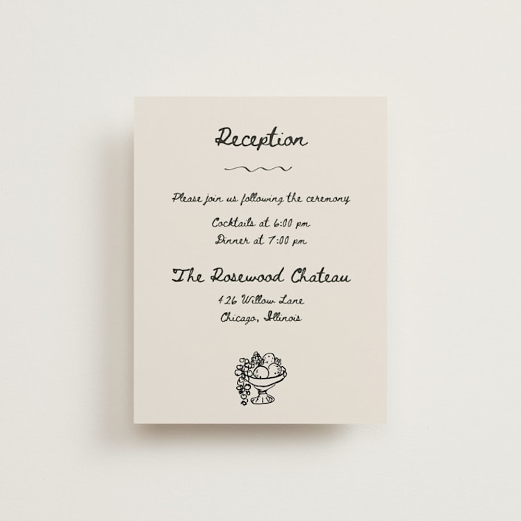 "simple monogram" - Reception Cards in Lace by Cass Loh - Front