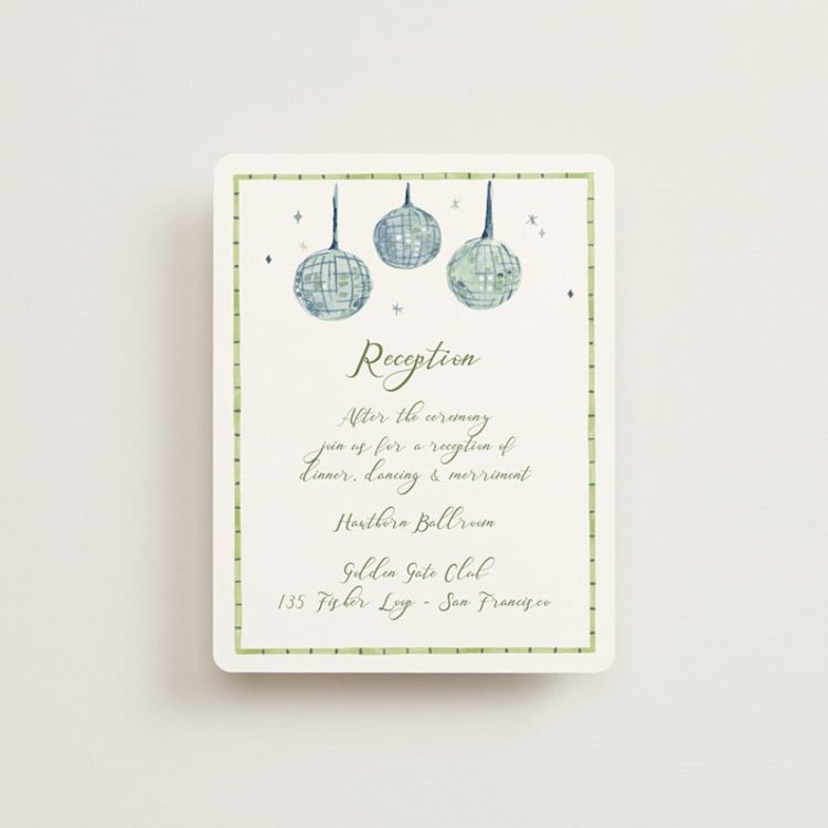 "Alento" - Reception Cards in Celeste by Pati Cascino - Front