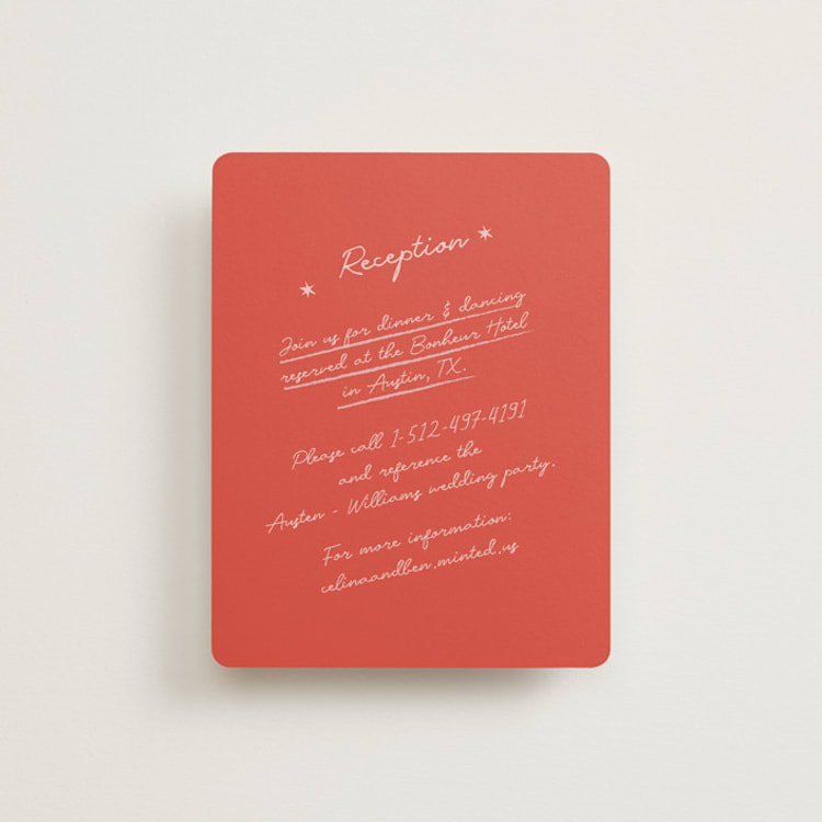 "The Bird Song" - Reception Cards in Peach by Helena Vitto - Front