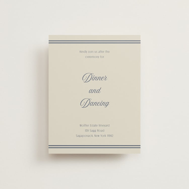 "Ritzy" - Reception Cards in French Blue by Nicoletta Savod - Front