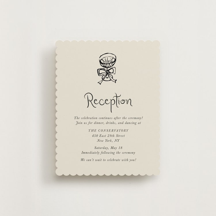 "quirky fun" - Reception Cards in Tuxedo by Cass Loh - Front