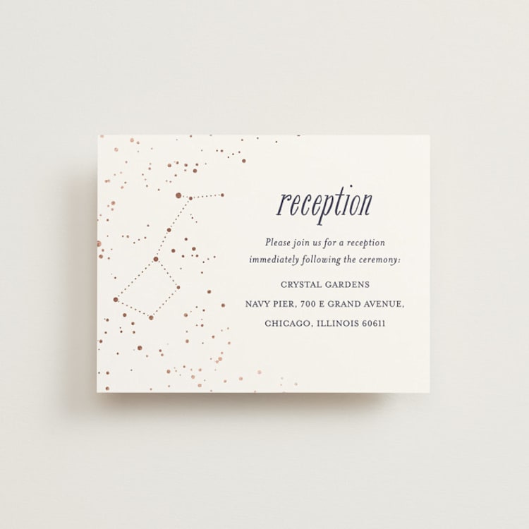 "Starlight" - Reception Cards in Blue Violet by Snow and Ivy - Front