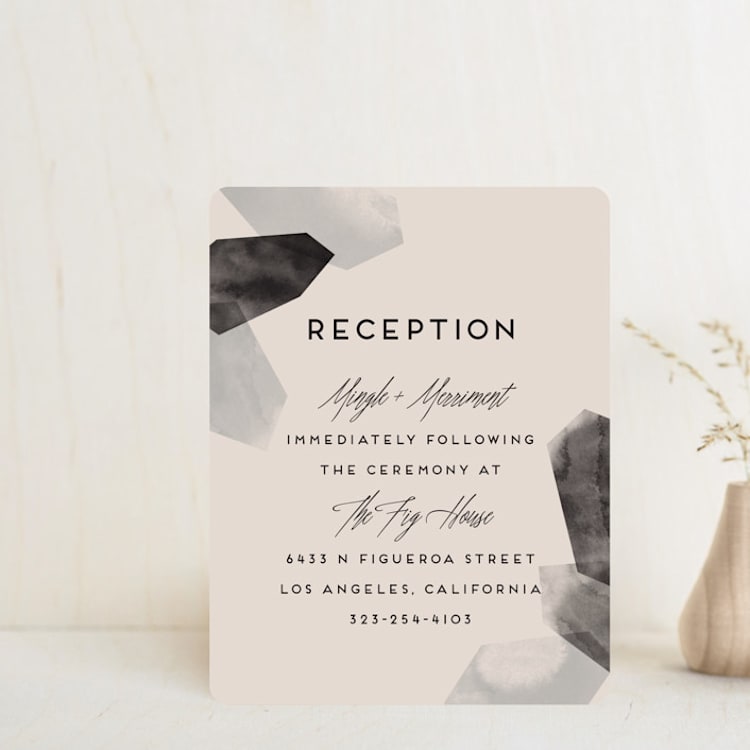 "love is strong" - Reception Cards in Onyx by Aspacia Kusulas - Front