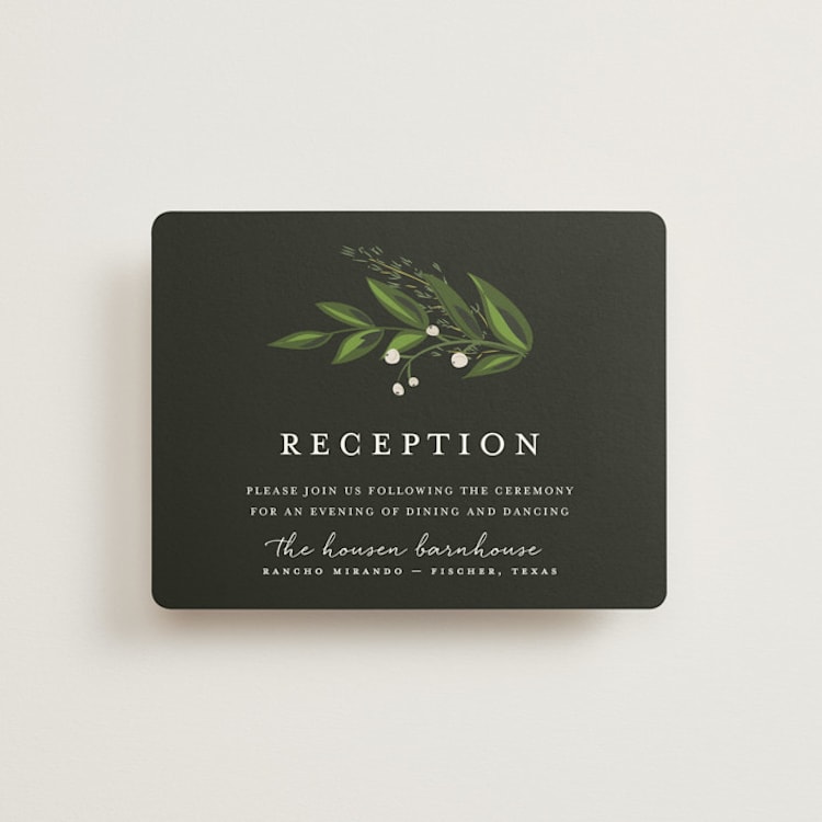 "Vines of Green" - Reception Cards in Fern by Susan Moyal - Front