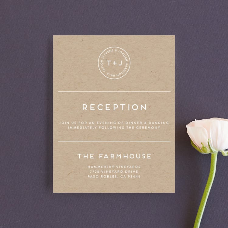 "Modern Stamp" - Reception Cards in Kraft by seulghi - Front