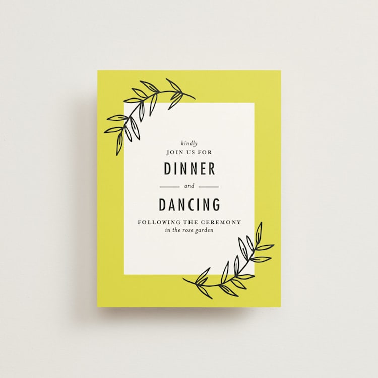 "minimally chic" - Reception Cards in Lemon by lena barakat - Front