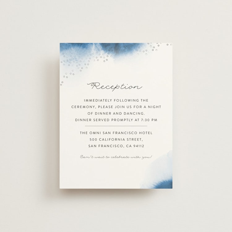 "Watercolor Dots" - Reception Cards in Agate by Maria Hilas-Louie - Front