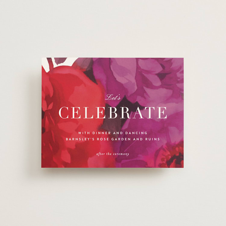 "Centifolia Rose" - Reception Cards in Velvet by kelli hall - Front