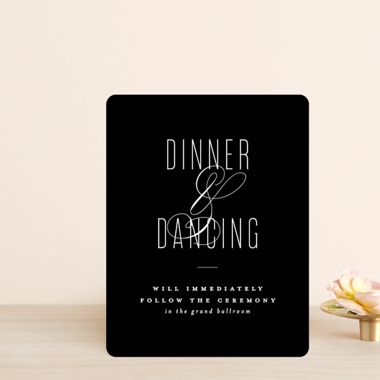 "Scripted Ampersand" - Reception Cards in Midnight by Roxy Cervantes - Front