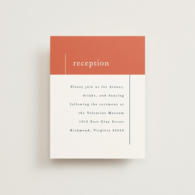 "Evermore" - Reception Cards in Harvest by Carly Reed Walker - Front