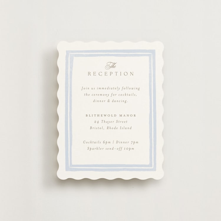 "Bristol" - Reception Cards in Aqua by Jennifer Wick - Front