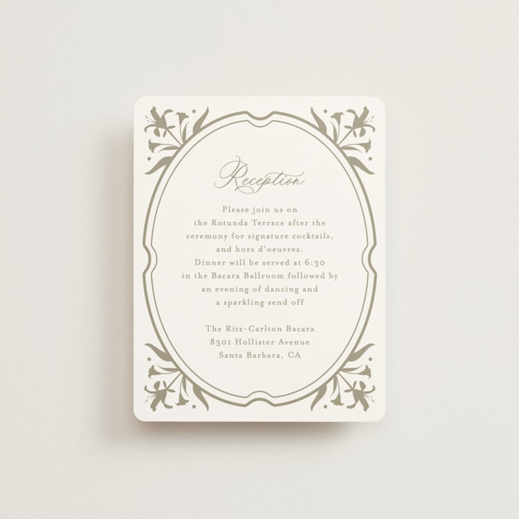 "Calia" - Reception Cards in Paris Rain by Jennifer Postorino - Front
