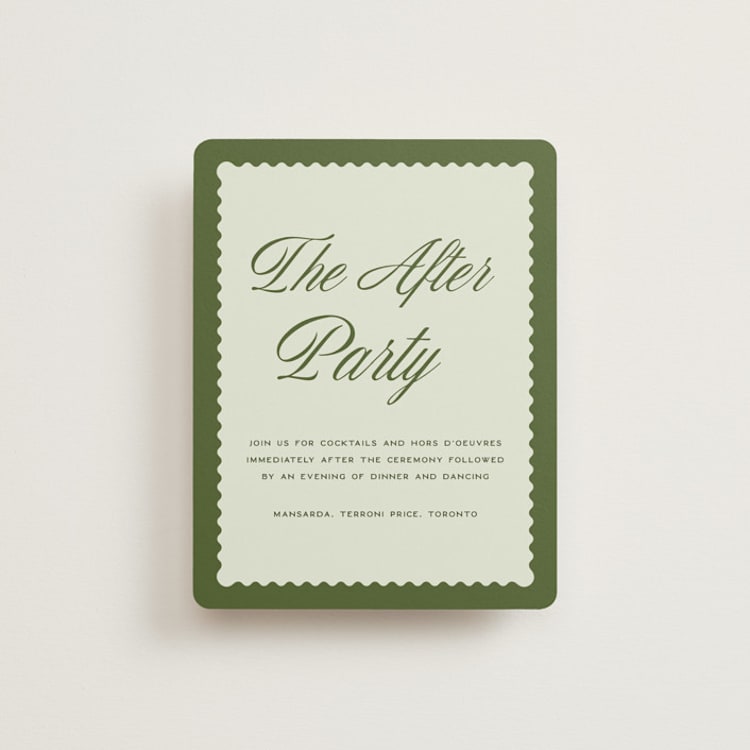 "Swoon" - Reception Cards in Lemongrass by Sam Dubeau - Front