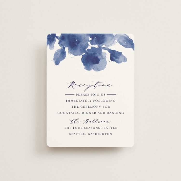 "Cornflower Wedding" - Reception Cards in Periwinkle by Chris Griffith - Front