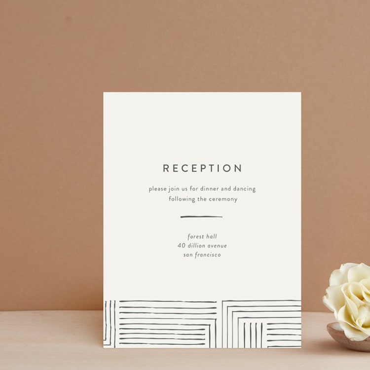 "Pattern Play" - Reception Cards in Pebble by Anelle Mostert - Front