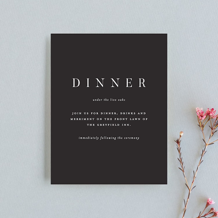 "Botanic" - Reception Cards in Midnight by kelli hall - Front
