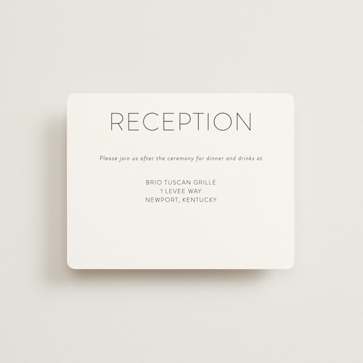 "Forever And" - Reception Cards in Black Tie by Kim Dietrich Elam - Front