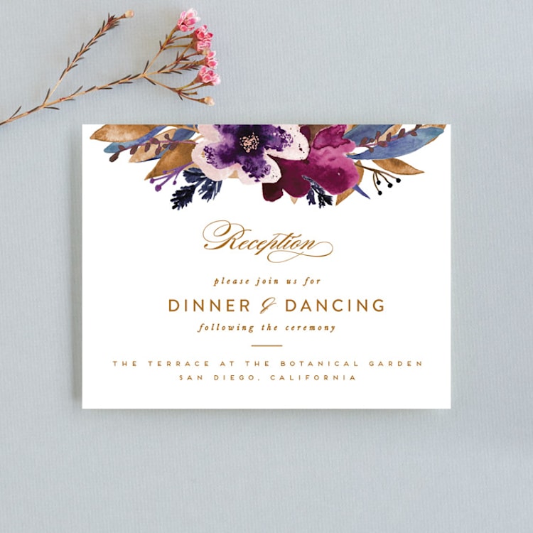 "Fall romance" - Reception Cards in Jewelled by Creo Study - Front