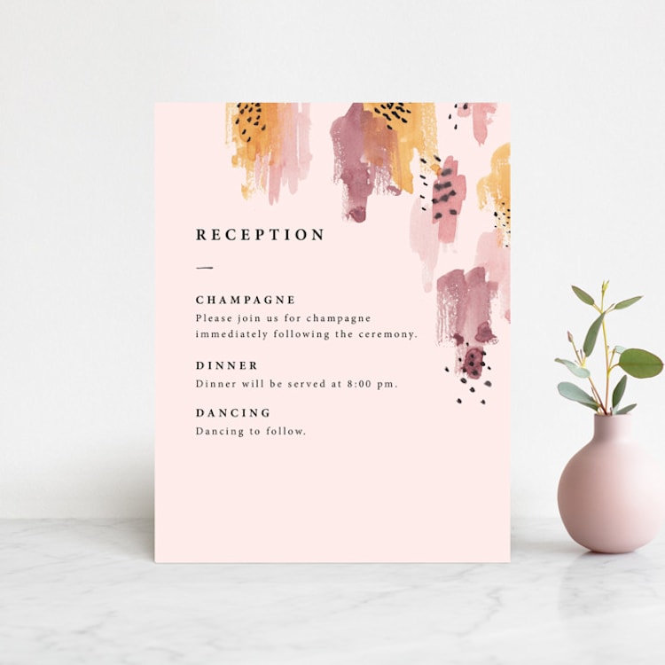 "Mod Brush" - Reception Cards in Blush by Lisa Fee Paura - Front