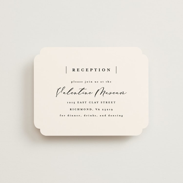 "Eternal" - Reception Cards in Ecru by Carly Reed Walker - Front