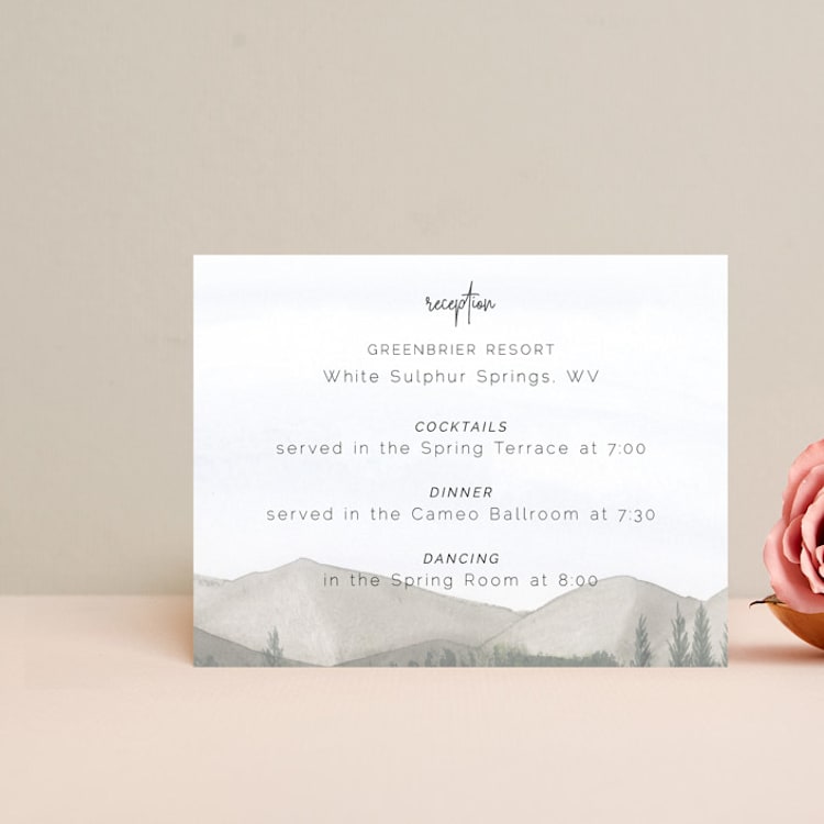 "muted mountains" - Reception Cards in Splendid Day by Deborah Chou - Front