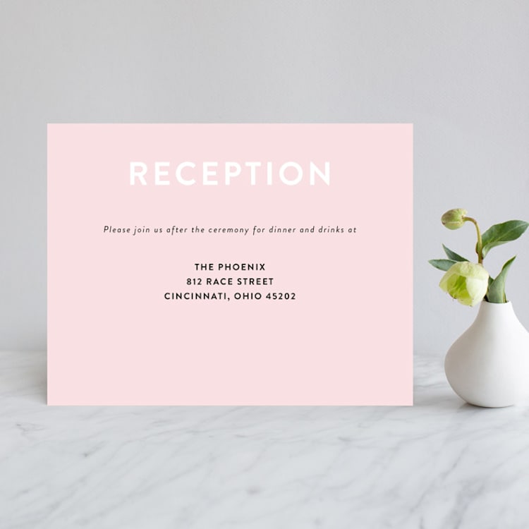 "AND" - Reception Cards in Carnation by Kim Dietrich Elam - Front