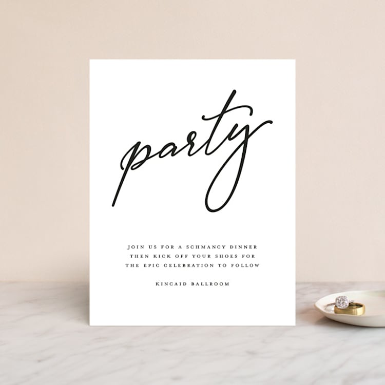 "Why Knot" - Reception Cards in Ebony by Karen Glenn - Front