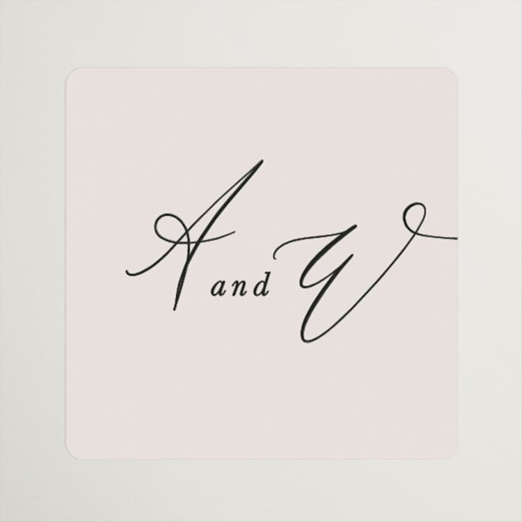 "Timeless" - Rehearsal Dinner Favor Stickers in Taupe by Leah Bisch - Front