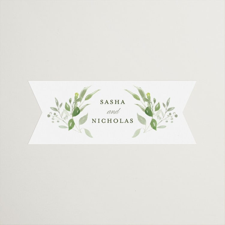 "Verdure" - Rehearsal Dinner Favor Stickers in Garden by Leah Bisch - Front