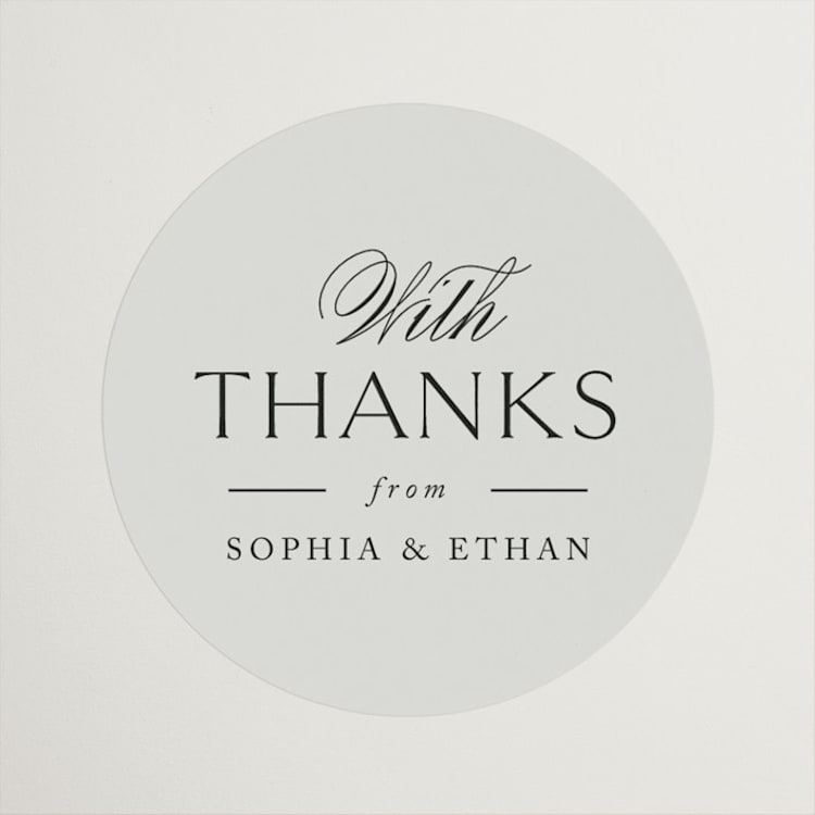 "sophisticate" - Rehearsal Dinner Favor Stickers in Slate by Jennifer Postorino - Front