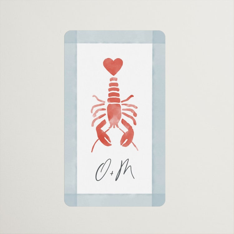 "Love and Lobsters" - Rehearsal Dinner Favor Stickers in Ocean by Jen Tips - Front