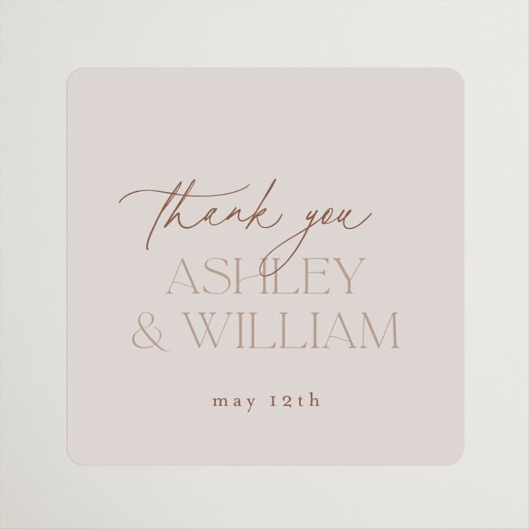 "Typographical" - Rehearsal Dinner Favor Stickers in Clay by Nicole Barreto - Front