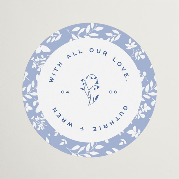 "bluebell dinner" - Rehearsal Dinner Favor Stickers in Bluebell by Bramble Studio - Front