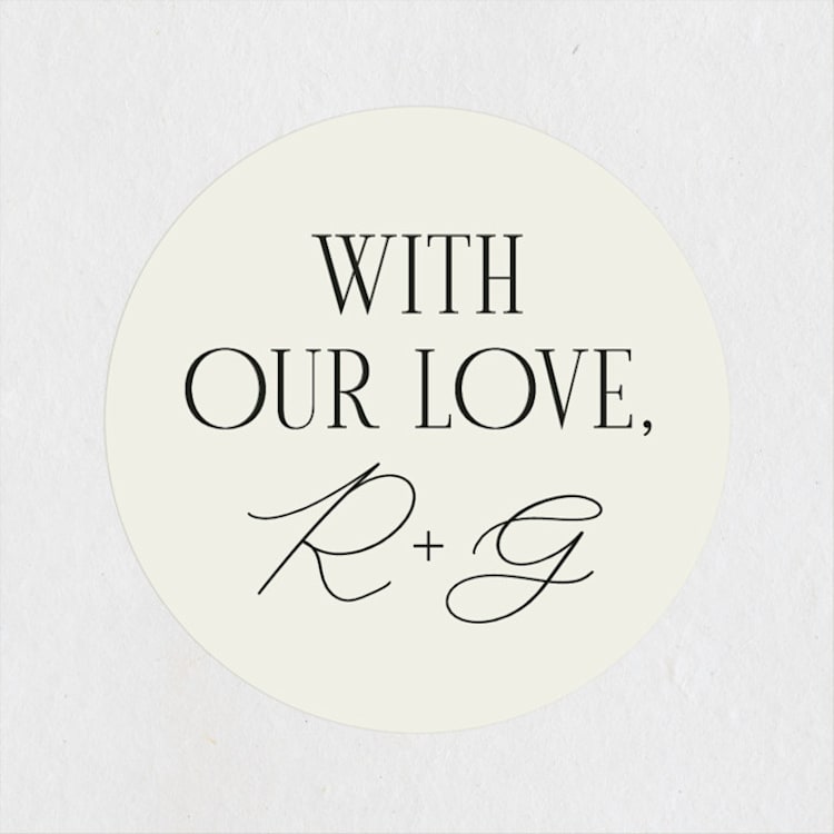 "Chic Celebration" - Rehearsal Dinner Favor Stickers in Ecru by Louise Kay - Front