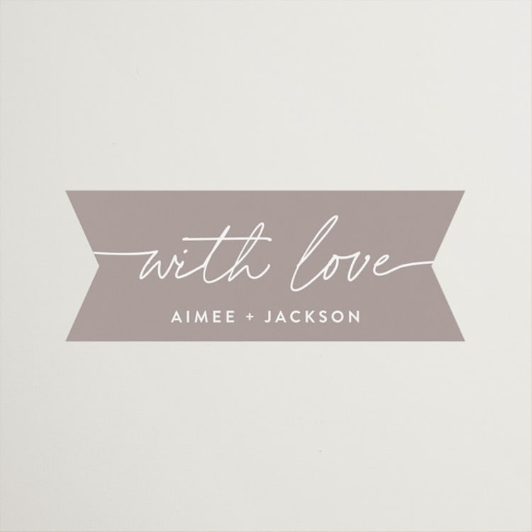 "At Last" - Rehearsal Dinner Favor Stickers in Stone by Susan Asbill - Front