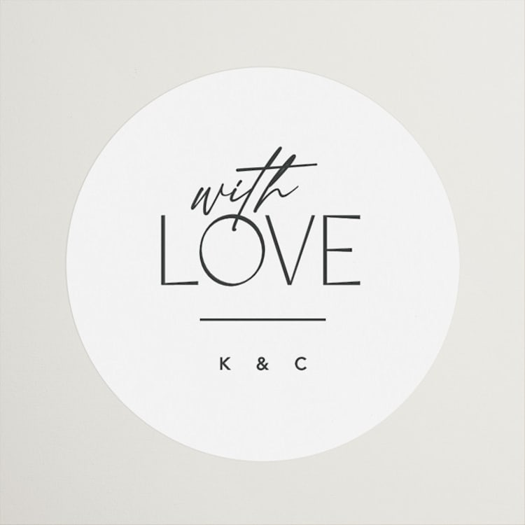 "Crisp" - Rehearsal Dinner Favor Stickers in Frost by Creo Study - Front