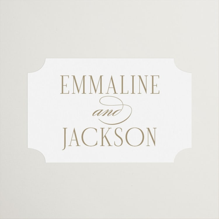 "Traditional Rehearsal Dinner" - Rehearsal Dinner Favor Stickers in Quartz by Joanna Griffin - Front