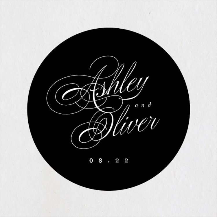 "Forever" - Rehearsal Dinner Favor Stickers in Onyx by Hudson meet Rose - Front
