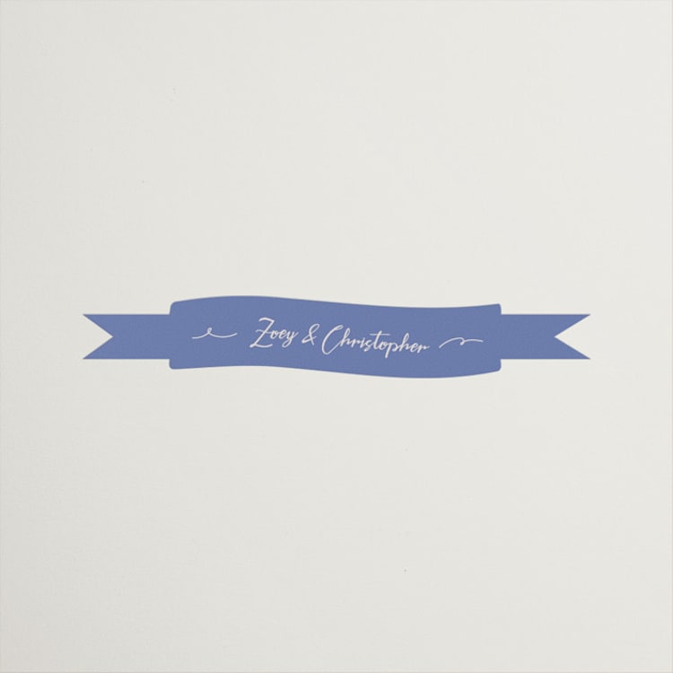 "Casualized" - Rehearsal Dinner Favor Stickers in Sky by Inkblot Design - Front