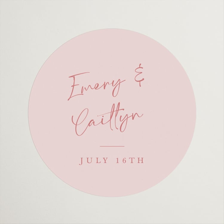 "Ink scribble" - Rehearsal Dinner Favor Stickers in Rosebud by Adelyn T. - Front