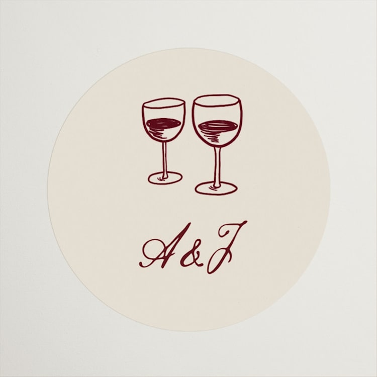 "Winery" - Rehearsal Dinner Favor Stickers in Chardonnay by Katharine Watson - Front